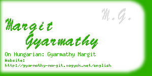 margit gyarmathy business card